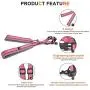 Easy Walking Dog Harness No Pull Reflective Padded Dog Training Harnesses with Leash Step in Escape Proof Adjustable Heavy Duty Puppy Vest Strap Lead Set for Small, Medium and Large Dogs,Rose Red S Easy Walking Dog Harness No Pull Reflective Padded Dog Training Harnesses with Leash Step in Escape Proof Adjustable Heavy Duty Puppy Vest Strap Lead Set for Small, Medium and Large Dogs,Rose Red S