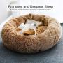 Dog Bed, Cat Calming Bed, Orthopedic Pet Donut Cuddler Round Plush Bed for Large Medium Small Dogs and Cats