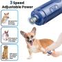 BOIROS Dog Nail Grinder, 3 Speed Pet Nail Grinder for Dogs, Electric Dog Nail Trimmer with LED Light, 3 Ports Cat Nail Grinder Rechargeable for Painless Paws Grooming for Large Small Medium Dogs Cats