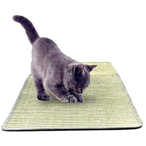 TUKINOTORI Cat Scratcher Mat,Natural Sisal Rope Cat Scratching Carpet Pad,Floor Scratching Rug