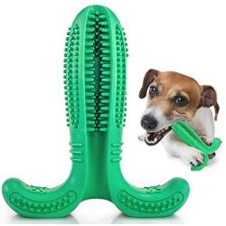 Dog Chew Toys, Dog Teeth Cleaning Toys, Dog Toothbrush Chew Toys, Natural Rubber Dental Toothbrush Toys, Puppy Brushing Stick Dental Oral Care for Pet, Toothbrush for Dog Puppies (Green)