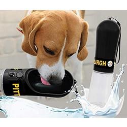 Pets First Dog Water Bottle. NFL Pittsburgh Steelers PET Water Bottle. Best Cat Water Bottle. Water Fountain Dispenser for Dogs & Cats, Black, 13.5oz (PIT-3344)