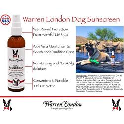 Warren London Premium Dog Sunscreen with Natural Aloe Vera Moisturizer - 4 oz Spray Bottle