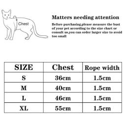 HEQUSigns Adjustable Cat Harness, Dog Vest Harness Set Escape Proof Walking Cat Jacket, Easy Walk Puppy Harness Training For Dog/Cat/Kitten/Rabbit/Ferret/Chicken Outfit Harness Outdoor Travel