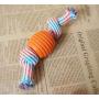 Pet Toys Great 3 PCS Pet Dog Toys Chew Teeth Clean Outdoor Traning Fun Playing Rope Ball(Blue) (Color : Orange)