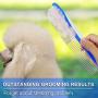 Cafhelp Dog Comb, Cat Comb with Rounded and Smooth Ends Stainless Steel Teeth and Non-Slip Grip Handle, Professional Dog Grooming Tools for Removes Tangles and Knots, Pet Comb for Dogs