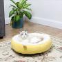 EDUJIN Cat Bed & Dog Bed, Calming Pup Dog Cat Bed for Small Medium Pet, Non-Slip Bottom, Machine Washable Round Warm Bed for Dogs with Fluffy Comfy Lining Plush Kennel(20'',24'')