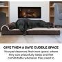 Furhaven Pet Dog Bed - Cooling Gel Memory Foam Faux Fleece and Chenille Soft Woven Traditional Sofa-Style Living Room Couch Pet Bed with Removable Cover for Dogs and Cats