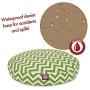 Sage Chevron Medium Round Indoor Outdoor Pet Dog Bed With Removable Washable Cover By Majestic Pet Products