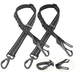 BWOGUE 2 Packs 3-in-1 Dog Seat Belt Dog Car Harness Adjustable Elastic Durable Nylon Pet Dog Cat Seat Safety Belts Vehicle Seatbelt Harness for Daily Use and Travel