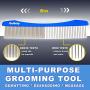 Cafhelp Dog Comb, Cat Comb with Rounded and Smooth Ends Stainless Steel Teeth and Non-Slip Grip Handle, Professional Dog Grooming Tools for Removes Tangles and Knots, Pet Comb for Dogs