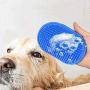 N/B Dog Grooming Brush and Massager Comb Pet Shampoo Bath Brush Soothing Massage Rubber Comb Adjustable Ring Handle, Suitable for Long Short Haired Dog and Cat Grooming Brush 2Pcs