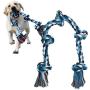 Dog Rope Toys for Aggressive Chewers,Dog Teeth Cleaning 5 Knots Durable 100% Cotton Rope for Medium Large Dog Chew Toys Tough Tug of War