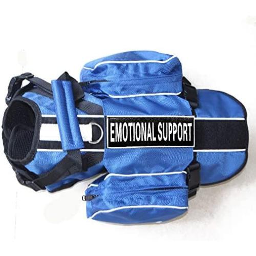 haoyueer Service Dog Vest Mesh with Removable Emotional Support Label Patches Reflective Dog Harness