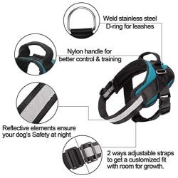 Bolux Service Dog Harness, Easy On and Off Pet Vest Harness, Reflective Breathable and Easy Adjust Pet Halters with Nylon Handle for Small Medium Large Dogs - No More Pulling, Tugging or Choking