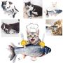 FUUPNN Interactive Electric Fish Cat Toys, 2 Pack Realistic Plush Simulation Flopping Moving Wagging Catnip Pets Pillow Toy, Supplies for Indoor Cats Motion Kitten Kitty Chew Bite Kicker Exercise