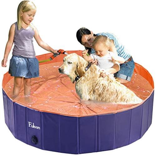 Fuloon PVC Pet Swimming Pool Portable Foldable Pool Dogs Cats Bathing Tub Bathtub Wash Tub Water Pond Pool Pet Pool & Kiddie Pools for Kids in The Garden