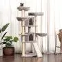 Hey-bro Extra Large Multi-Level Cat Tree Condo Furniture with Sisal-Covered Scratching Posts, 2 Bigger Plush Condos, 2 Perch Hammock, Scratching Posts Smoky Gray MPJ031G Hey-bro Extra Large Multi-Level Cat Tree Condo Furniture with Sisal-Covered Scratching Posts, 2 Bigger Plush Condos, 2 Perch Hammock, Scratching Posts Smoky Gray MPJ031G