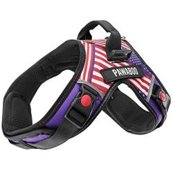 PAWABOO Dog Vest Halter Harness, Adjustable Durable Heavy Duty Soft Padded Reflective Dog Vest Harness with Handle on Top for Pet Dog Training Walking, Hook and Loop Closure