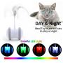 GANCHUN Interactive Robotic Cat Toys, Automatic Rotating Cat Toy with Colorful LED Lights USB Rechargeable Electronic Ball Cat Toy for Pets Kitten Kitty