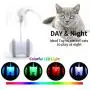 GANCHUN Interactive Robotic Cat Toys, Automatic Rotating Cat Toy with Colorful LED Lights USB Rechargeable Electronic Ball Cat Toy for Pets Kitten Kitty