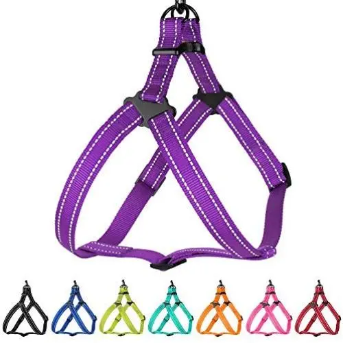CollarDirect Reflective Dog Harness Step in Small Medium Large for Outdoor Walking, Comfort Adjustable Harnesses for Dogs Puppy Pink Black Red Purple Mint Green Orange Blue
