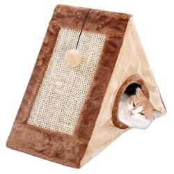 Eitchen Cat House & Scratcher Pads, Triangle Scratching Board, Cat Grinding Claws, Sisal Cat Climbing Frame, Cat Supplies Toys