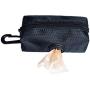 YIMUMU Dog Poop Bag Dispenser for Leash Attachment Waste Bag Holder Pet Garbage Bag Carrier Case with Key Carabiner Clip for Outdoors Waiking Running & Hiking, Black