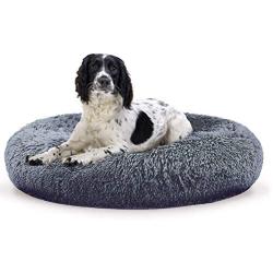 jincheng Calming Dog Bed Cat Bed Donut, Faux Fur Pet Bed Self-Warming Donut Cuddler, Comfortable Round Plush Dog Beds for Large Medium Small Dogs and Cats (24''/32''/40'')