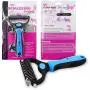 GSODC Pet Grooming Brush Tool 2 in 1 Sided Undercoat Rake for Cats & Dogs 17&9 Teeth Safe Dematting Comb for Easy Mats & Tangles Removing - No More Nasty Shedding and Flying Hair GSODC Pet Grooming Brush Tool 2 in 1 Sided Undercoat Rake for Cats & Dogs 17&9 Teeth Safe Dematting Comb for Easy Mats & Tangles Removing - No More Nasty Shedding and Flying Hair