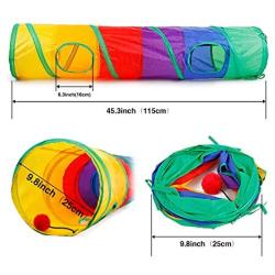 PAOPO Cat Tunnel,Cat Tube Toy Collapsible Indoor Interactive Cat Play Tunnel 2 Way Tube with Fun Ball Cat Toy,Best for Cat,Puppy,Rabbit