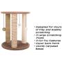 Cat Scratching Posts- Adult Cat and Kitten Tree, 3 Large Scratching Poles, Carpeted Base Play Area and Perch, Furniture Scratch Deterrent by PETMAKER