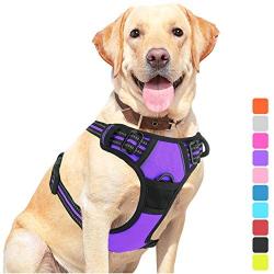 Vovodog Dog Harness No-Pull Pet Harness, Adjustable Outdoor Walking Pet Reflective Oxford Soft Vest with 2 Metal Rings and Handle Easy Control for Small Medium Large Dogs…