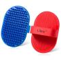 Lilpep Dog Bath Brush, Rubber Pet Shampoo Brush with Silicone Bristles for Massaging Grooming, Removing Short Haired Dogs Cats Shedding, Tangles and Dead Undercoat 2pcs