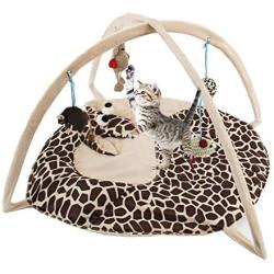 Flairstarus Cat Tent Activity Center with Hang Cat Toys Balls,Best Cat Bed Tent Kitten Mat Pet Supplies - Helps Cats Get Exercise & Stay Active (with 2 Furry Mice Cat Toys Free)