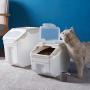 Pet Food Container Moisture Proof Dustproof Dry Food Bucket Storage Case Containers Size L (Beige) Useful