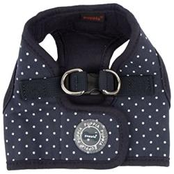 Puppia PARA-HB1529-NY-L Navy Dotty Harness II B Pet-Vest-Harnesses