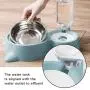HappyCat Small Pets Water and Food Bowl Set, Dogs Cats Feeder Bowl and Automatic Water Dispenser Double Pet Bowls with Automatic Waterer Bottle for Small or Medium Size Dogs Cats
