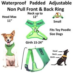 Dexil Limited Friendly (Known as Friendly to All) Green Color Coded Non-Pull Front and Back D Ring Padded and Waterproof Vest Dog Harness Prevents Accidents by Warning Others of Your Dog in Advance