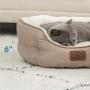 Bedsure Round Cat Bed for Indoor Cats Clearance, 20 inch Small Washable Dog Bed for Puppy and Kitties with Slip-Resistant Bottom, Plush Flannel Pet Supplies, Camel