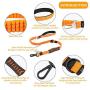 JHMY 3-in-1 Dog Car Seatbelt, No Pull Shock Absorbing Pet Leash with Car Safety Buckle, Elastic Dog Lead with Double Handles, Reflective Pet Seat Belts for Vehicle, Car Harness for Dogs