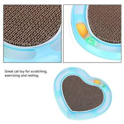 HERCHR Cat Scratching Pad Board Pet Kitten Heart-Shaped Scratcher Bell Balls Training Toys,3 Colors