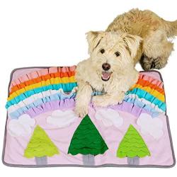 Pawzzle Mat - Explorer of the Rainbow Forest - Interactive Dog Feeding Snuffle Mat for Small Medium Large Dogs, Encourage Foraging Skills, Great for Nosework & Scent Training, Relieve Stress & Boredom