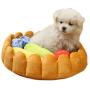S-Lifeeling Fashion Pet Cushion Bed Detachable Updated Version Winter Plush Nest Kennel Lovely Tart Warm Comfortable Extended Dog Mat Pad Cat Mat