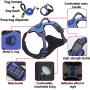 No-Pull Dog Harness with Leash,Adjustable Soft Padded Dog Vest, Reflective No-Choke Pet Oxford Vest with Easy Control Handle for Large Dogs (Blue, S)