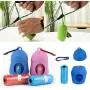 Practical pet dog toilet bag dispenser, garbage trash rack + toilet bag set, pet dog garbage cleaning supplies (Purple)