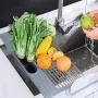 Sindax Over The Sink Roll-Up Dish Drying Rack, 20.5 ''x 10.8 with Utensil Holder Foldable Stainless Steel Dish Drainer Sindax Over The Sink Roll-Up Dish Drying Rack, 20.5 ''x 10.8 with Utensil Holder Foldable Stainless Steel Dish Drainer
