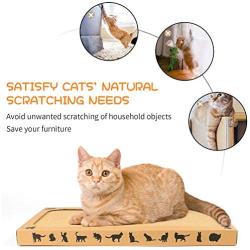 Waretary Flat Cat Scratcher Cat Scratching pad Toys Sisal Scratch Pad Anti-Slip Backing & Catnip Durable Scratching Pad Sisal
