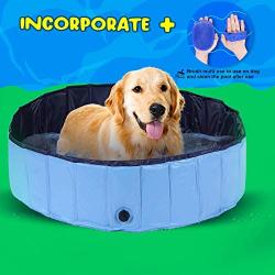 Salesman4Life Dog and Kiddie Pool with Repair Kit and Brush, Portable Pool for Dogs, Cats, Ducks, and Kids