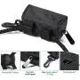 Outus 4 Dog Poop/Waste Bag Holder Leash Attachment, Dog Poop Bag Dispenser Zipper Pouch with Aluminum Keychain Clip Includes 4 Roll of Pick-up Bags, Fits for Any Dogs Leash (Black)